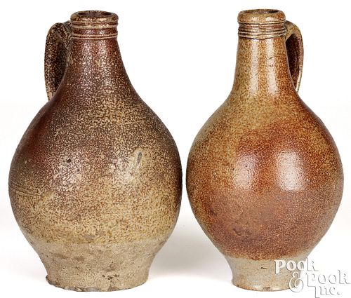 TWO ENGLISH STONEWARE JUGS, LATE