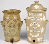 TWO ENGLISH STONEWARE WATER CO