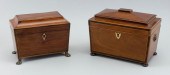 TWO ENGLISH TEA CADDIES 19TH C