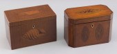 TWO ENGLISH TEA CADDIES 19TH C