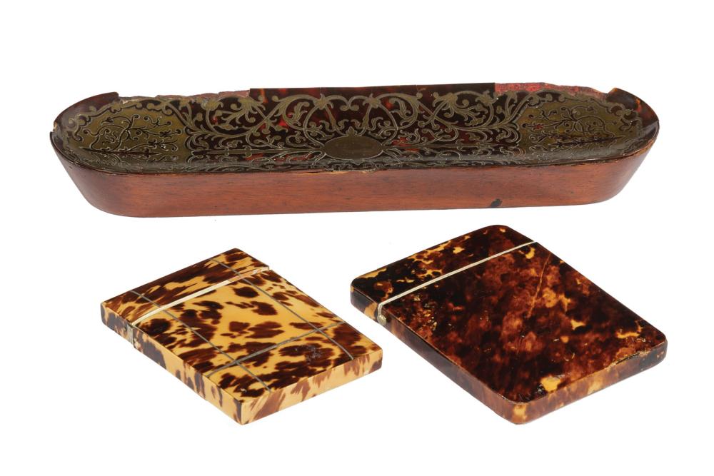 TWO ENGLISH TORTOISESHELL CARD