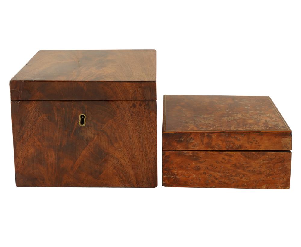 TWO ENGLISH WALNUT BOXESthe