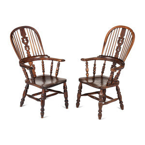 Two English Windsor Armchairs