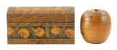TWO ENGLISH WOODEN BOXES, INCL