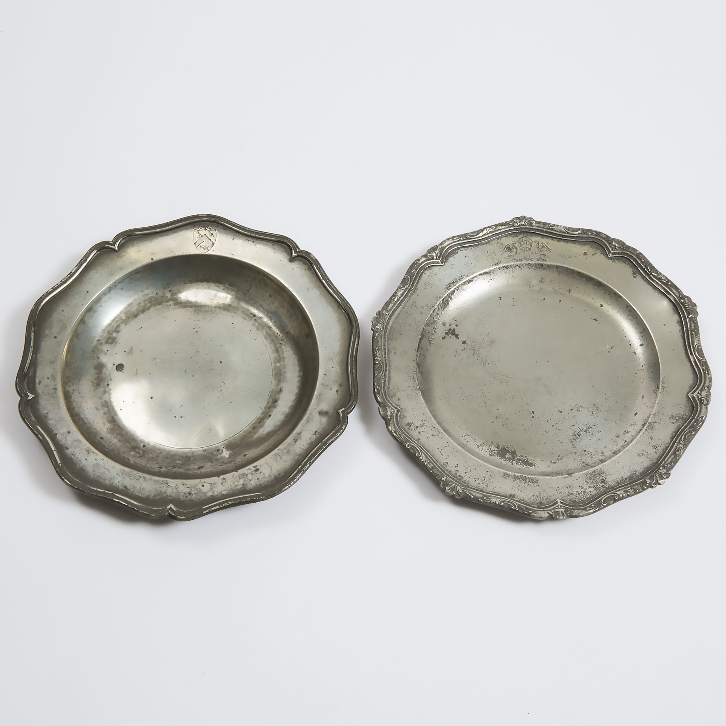 Two Englsih Pewter Wavy Edge
