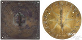 TWO ENGRAVED BRASS SUNDIALS, 1