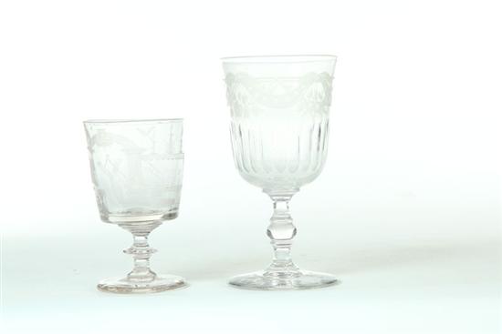 TWO ENGRAVED GOBLETS  ONE MASONIC.
