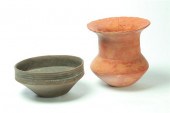 TWO ENGRAVED PREHISTORIC POTTE