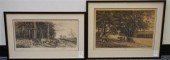 TWO ENGRAVINGS OF RURAL LANDSC