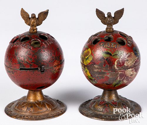TWO ENTERPRISE CAST IRON GLOBE