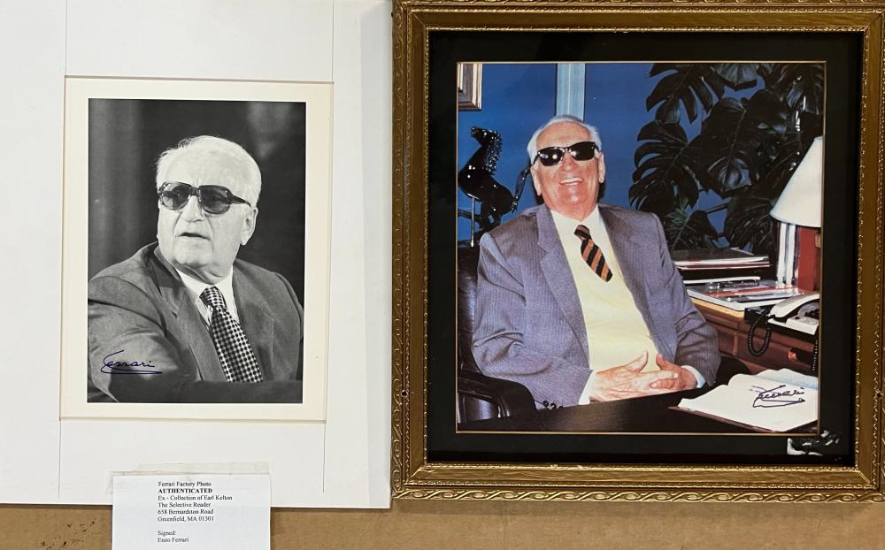 TWO ENZO FERRARI AUTOGRAPHED PHOTOS