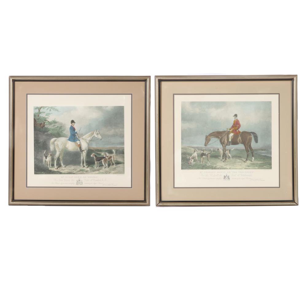 TWO EQUESTRIAN ENGLISH HUNT SCENE