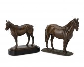 TWO EQUINE BRONZE SCULPTURESTw