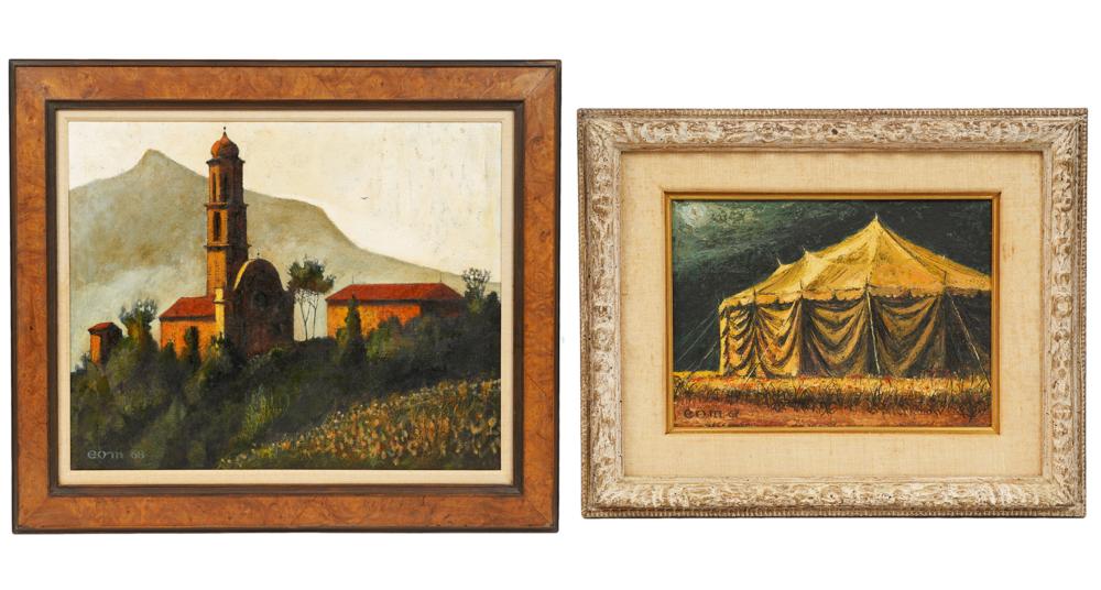 TWO ERNEST O. MONDORF OIL ON CANVAS