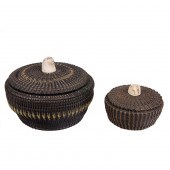 TWO ESKIMO BALEEN BASKETS, BOT