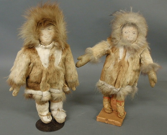 Two Eskimo dolls dressed in