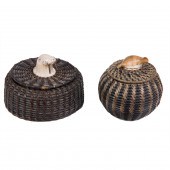 TWO ESKIMO MINIATURE BALEEN BA