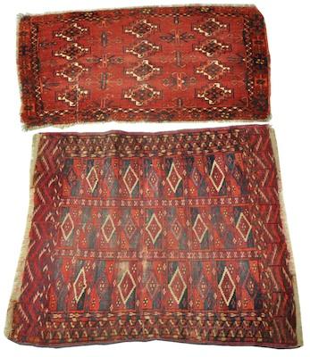 Two Estate Small Turkoman Area Rugs