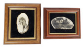 TWO ETCHED BONE PLAQUES IN FRA