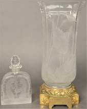 TWO ETCHED GLASS PIECES, TO IN