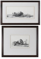 TWO ETCHINGS AFTER REMBRANDT V