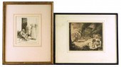 TWO ETCHINGS BY ALPHONSE LEGRO