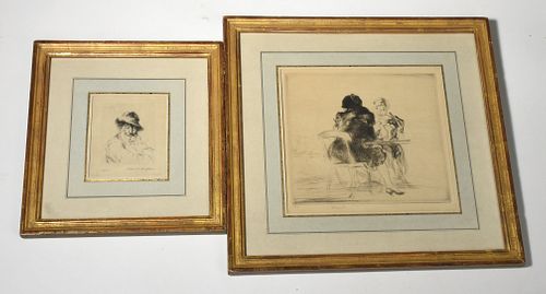 TWO ETCHINGS, BY ARTHUR HEINTZELMAN