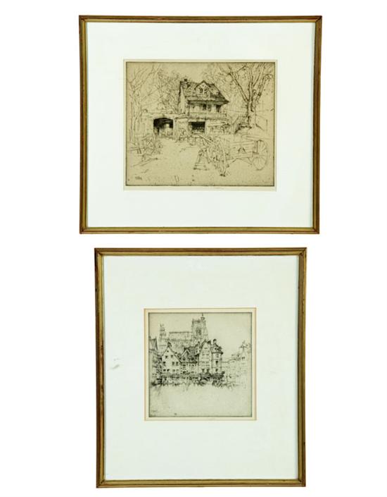 TWO ETCHINGS BY ERNEST DAVID ROTH