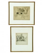 TWO ETCHINGS BY ERNEST DAVID R