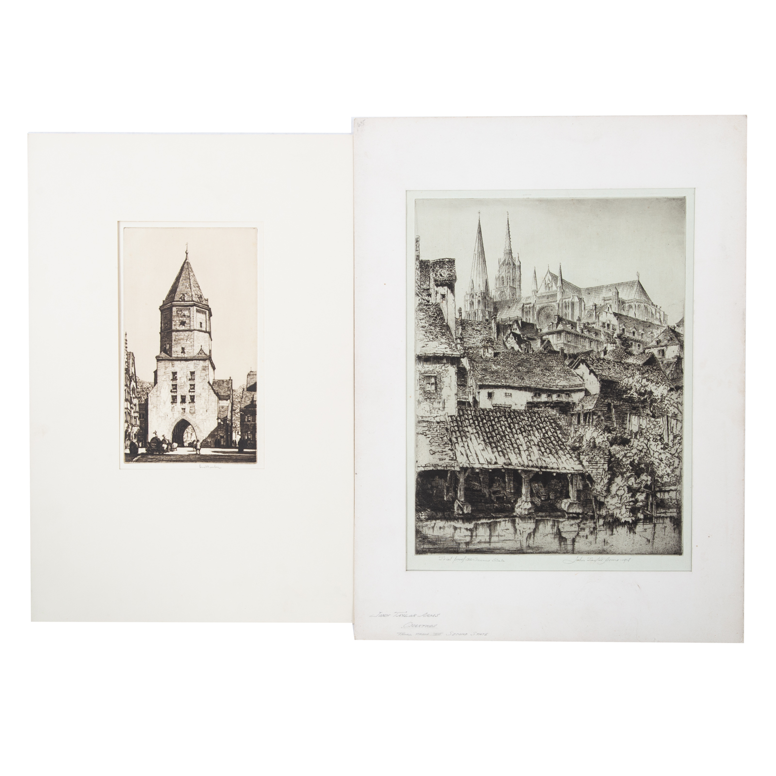 TWO ETCHINGS BY JOHN TAYLOR ARMS