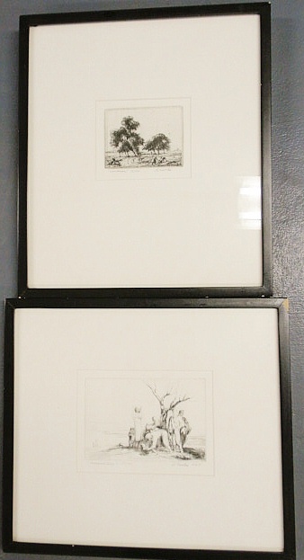 Two etchings by Stephen Csoka