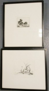 Two etchings by Stephen Csoka