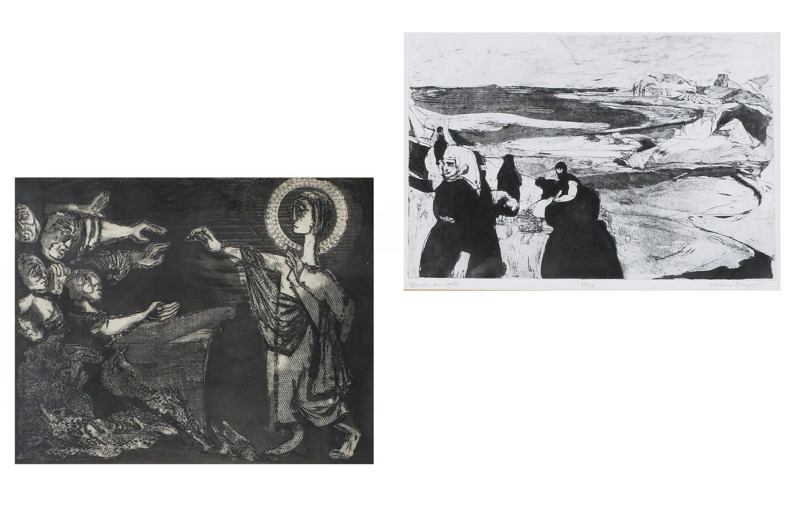 TWO ETCHINGS: H BREGER AND C