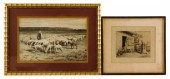 TWO ETCHINGS OF SHEPHERDS BY F