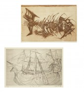 TWO ETCHINGS ON PAPERTwo etchi