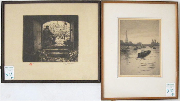 TWO ETCHINGS: Tavik Frantisek Simon