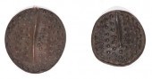 TWO ETHIOPIAN LEATHER SHIELDST