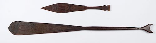 TWO ETHNOGRAPHIC PADDLESTwo