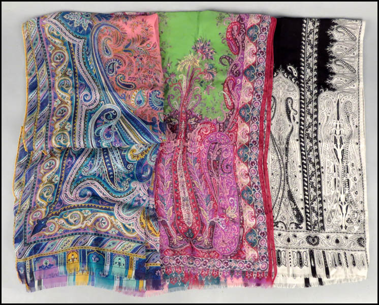 TWO ETRO SILK SCARVES. Together