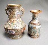TWO EURASIAN ENAMEL DECORATED