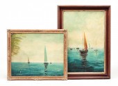 TWO EUROPEAN OIL ON CANVAS SEA