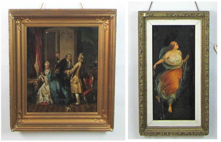 TWO EUROPEAN OIL PAINTINGS. OIL