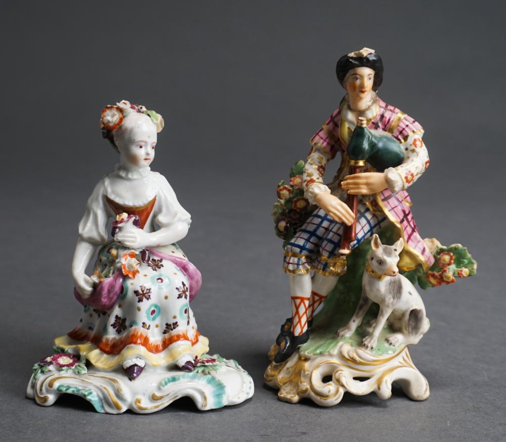 TWO EUROPEAN PORCELAIN FIGURINES OF