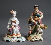 TWO EUROPEAN PORCELAIN FIGURIN