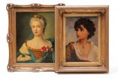TWO EUROPEAN PORTRAITS. Ca. 19