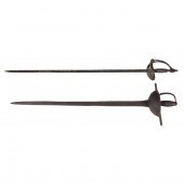 TWO EUROPEAN SWORDS WITH BASKE