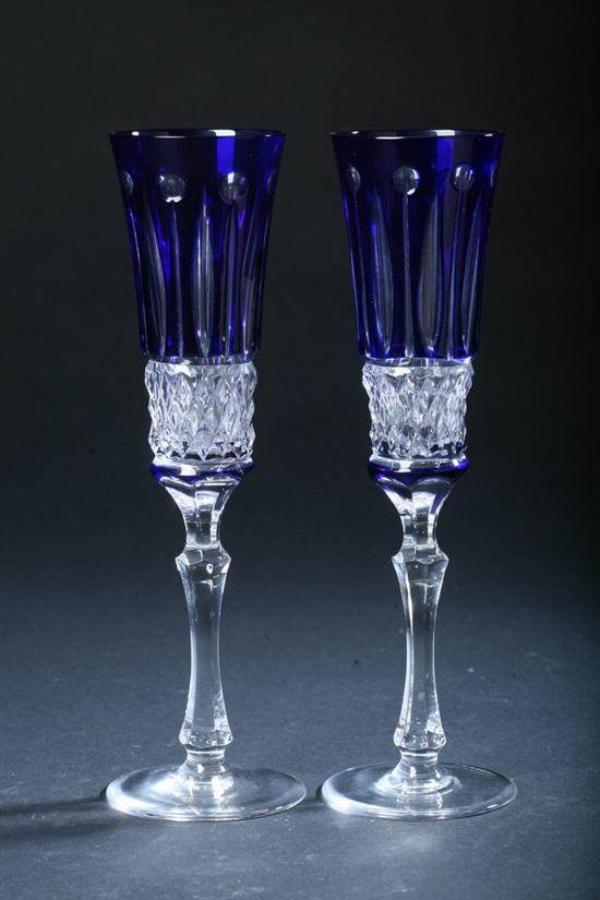 TWO FABERG? COBALT CRYSTAL