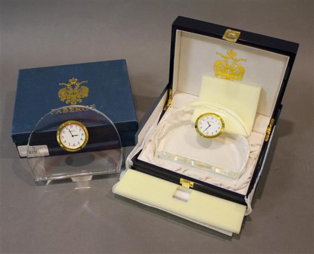 TWO FABERGé HALF MOON CRYSTAL