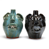 TWO FACE JUGS, M.L. OWENS, SEA