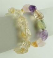 TWO FACETED GEMSTONE BRACELETS